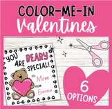 DIY Valentines Color Your Own Templates for Classroom, Stu