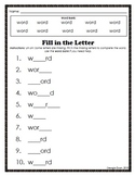 DIY Worksheet: Fill in the Letter