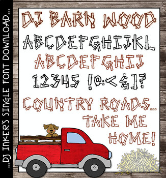 Preview of DJ Barn Wood Font - Rustic Wood Block Lettering by DJ Inkers