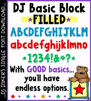 Preview of DJ Basic Block Filled Font - Bold Block Lettering Download