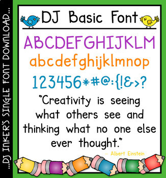 Preview of DJ Basic Font Download - cute and easy to read lettering by DJ Inkers