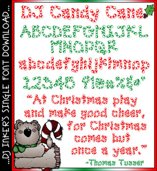 Preview of DJ Candy Cane Font - Sweet Christmas and Holiday Font Download