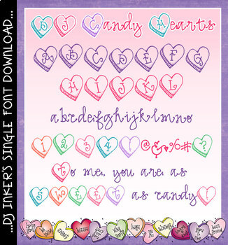 Preview of DJ Candy Hearts Font - Valentine's Day Lettering by DJ Inkers