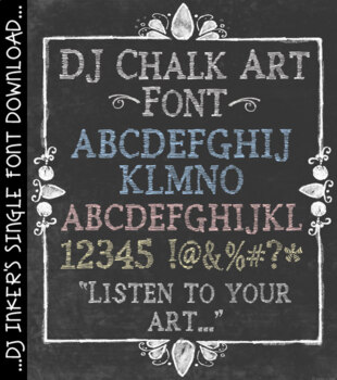 Preview of DJ Chalk Art Font Download - Textured Serif Lettering
