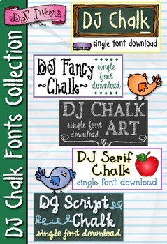 Preview of DJ Chalk Fonts Collection - 5 chalkboard fonts bundle by DJ Inkers