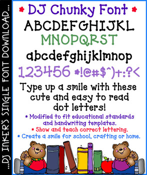 Preview of DJ Chunky Font - cute dot lettering with educational standards by DJ Inkers