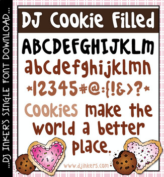 Preview of DJ Cookie Filled Font Download - Bold, Playful Lettering by DJ Inkers