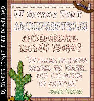 Preview of DJ Cowboy Font - Rustic Old West Lettering by DJ Inkers
