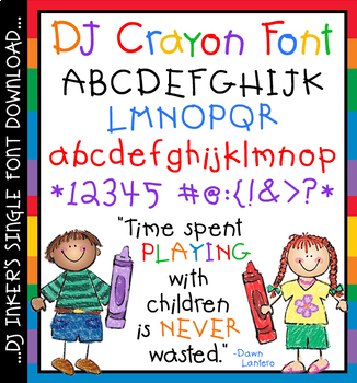 Preview of DJ Crayon Font - Cute Kids Writing by DJ Inkers