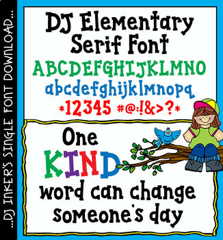 Preview of DJ Elementary Serif Font Download - Bold Poster Block Lettering