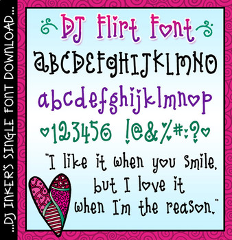 Preview of DJ Flirt Font - Cute, Heart Lettering Font for Love and Valentines by DJ Inkers