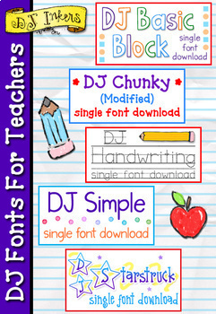 Preview of DJ Fonts For Teachers - 5 Font Bundle for School by DJ Inkers