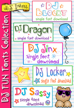 Preview of DJ Fun Fonts Collection - 5 Font Bundle by DJ Inkers