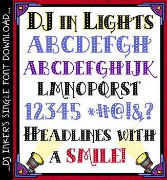 Preview of DJ In Lights Font Download - Decorative Lettering by DJ Inkers
