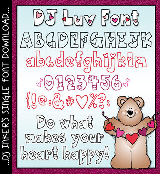 Preview of DJ Luv - Heart Font for Love and Valentine's Day by DJ Inkers