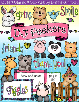 Preview of DJ Peekers - Cute Animal Friends Clip Art by DJ Inkers
