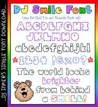 Preview of DJ Smile Font Download - Cute Block Lettering by DJ Inkers