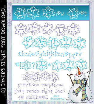 Preview of DJ Snow Dot Font - Winter Snowflake Lettering by DJ Inkers
