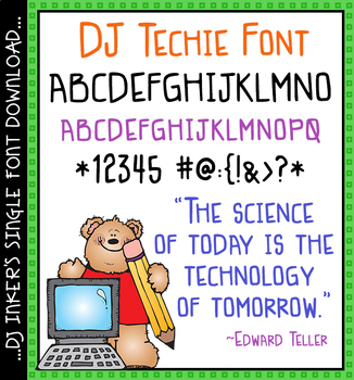 Preview of DJ Techie Font - Fun Lettering for Science, Robots & Computer Tech by DJ Inkers