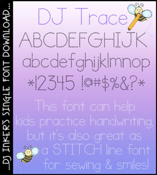 Preview of DJ Trace - Handwriting Tracing Font for Preschool and Kindergarten