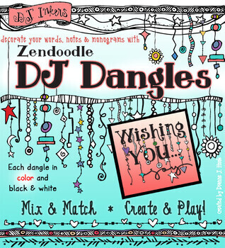 Preview of Zen-Doodle Dangles - Creative Clip Art by DJ Inkers
