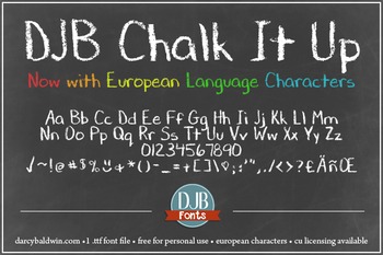 Djb Chalk It Up Font Personal Use By Darcy Baldwin Fonts Tpt