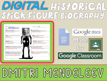 Preview of DMITRI MENDELEEV Digital Historical Stick Figure Biography (MINI BIOS)