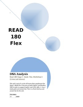 Preview of DNA Analysis - Read 180 rBook Flex (Workshop 4) English1 Supplement