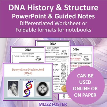 Preview of DNA History and Structure PowerPoint with Guided Notes Bundle