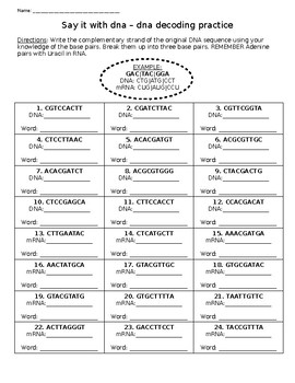 Preview of DNA  Coding