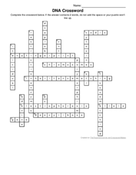 DNA Crossword Puzzle by Investigate Everything TpT