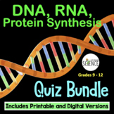 DNA RNA Protein Synthesis Quiz Bundle