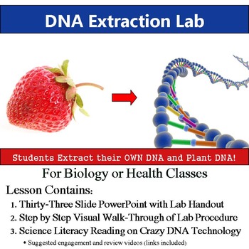 Preview of DNA Extraction Lab - View Plant & Animal DNA - & Science Literacy Article