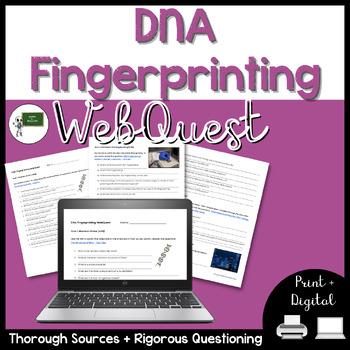 Preview of DNA Fingerprinting Webquest | High School Forensics