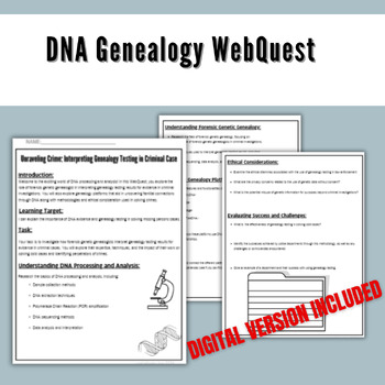 Preview of DNA Geneology WebQuest