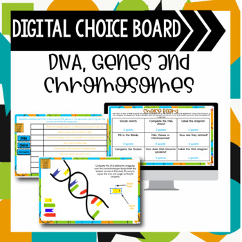 Preview of DNA, Genes and Chromosomes Digital Choice Board | Distance Learning