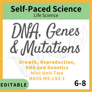 Preview of DNA, Genes and Mutations Mini Unit for Middle School MS-LS3-1