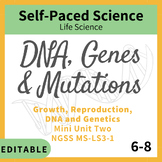 DNA, Genes and Mutations Mini Unit for Middle School MS-LS3-1