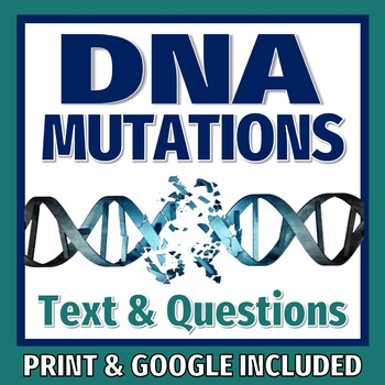 Preview of DNA Mutations Informational Text Article and Worksheet PRINT and GOOGLE