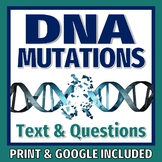 DNA Mutations Informational Text Article and Worksheet PRI