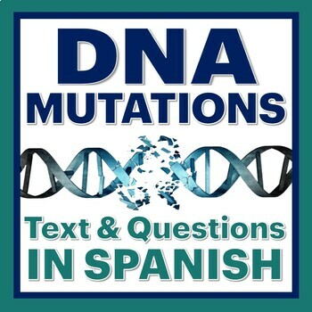 Preview of DNA Mutations Reading and Worksheet IN SPANISH