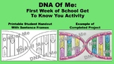 DNA Of Me:  First Week Science Get To Know You Activity, A