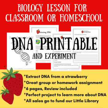 Preview of Extracting Strawberry DNA Experiment with Review, Activities, and Coloring Page