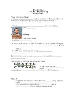 DNA Profiling Guided Notes page