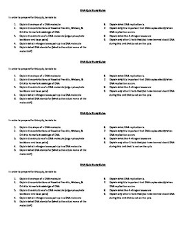 DNA Quiz With 4 Versions, Study Guide, Pretest, & Answer ...