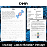 DNA Reading Comprehension Passage and Questions | Printable PDF