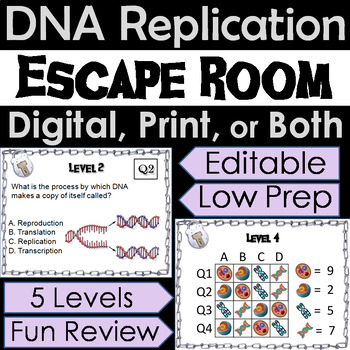 Preview of DNA Replication Activity: Biology Escape Room Science Breakout Game