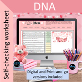 DNA Self Checking Worksheet for Valentine's Day