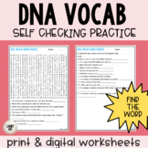 DNA Vocabulary Review Practice Worksheet 