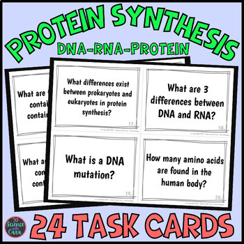Preview of DNA and Protein Synthesis Task Cards
